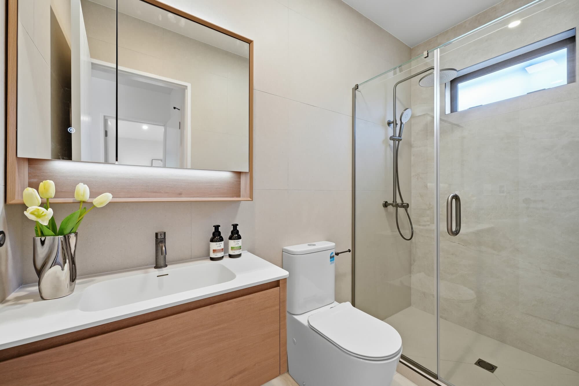 Bathroom with a walk-in shower