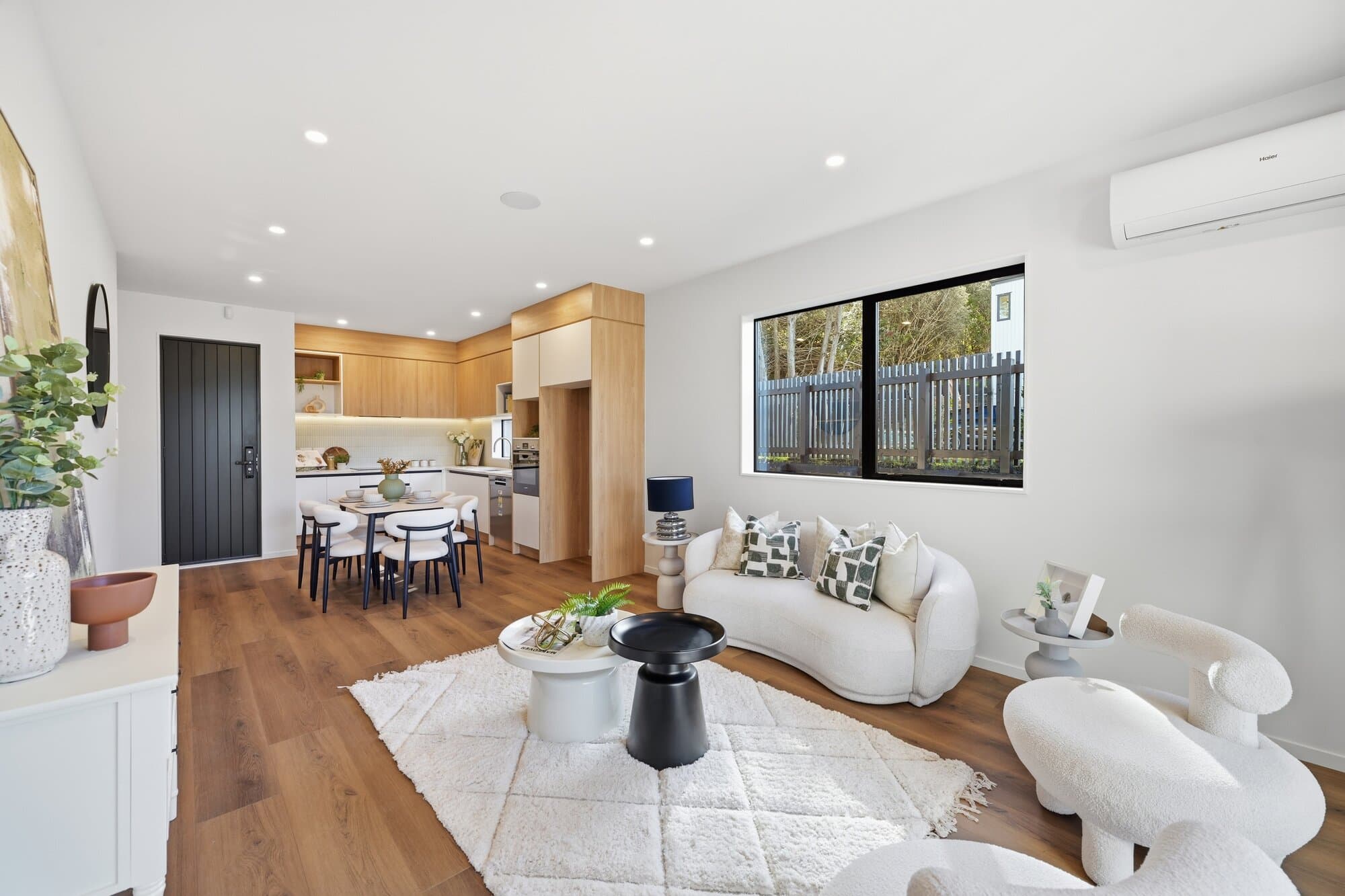 Living and kitchen space combined
